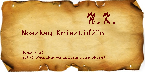 Noszkay Krisztián névjegykártya